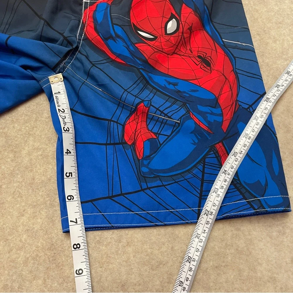 Spiderman Marvel Quick Dry UPF 50+ Blue Swim Shorts Trunks Boys size 10/12 New